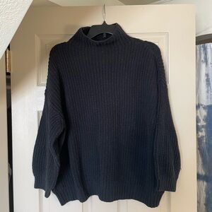 American Eagle Mock Neck Black Knit Sweater